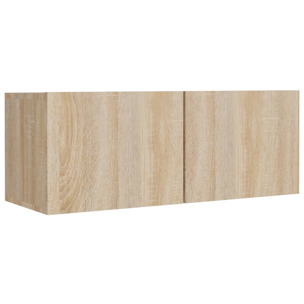 Ensemble de meubles TV 4 pièces en bois de chêne Sonoma