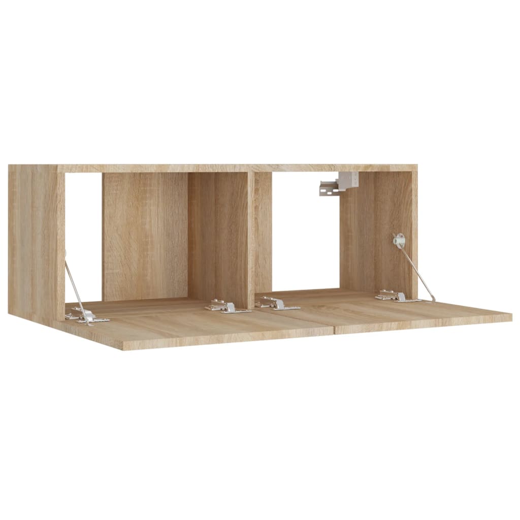 Ensemble de meubles TV 4 pièces en bois de chêne Sonoma