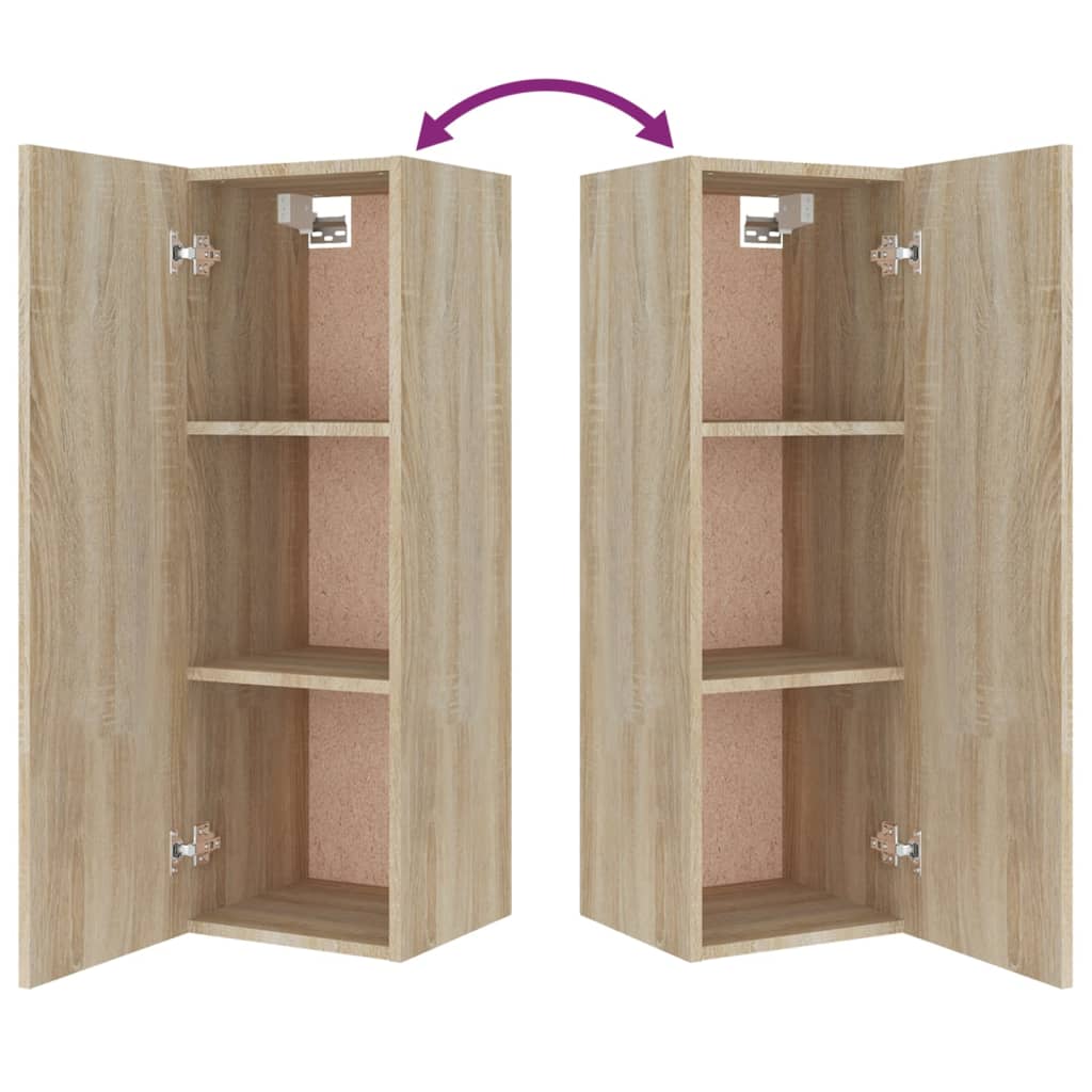 Ensemble de meubles TV 4 pièces en bois de chêne Sonoma