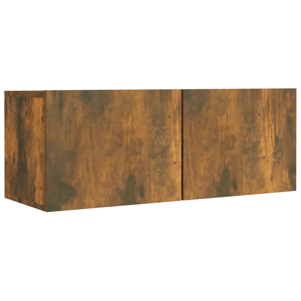 Ensemble de meubles TV 4 pièces en bois de chêne fumé