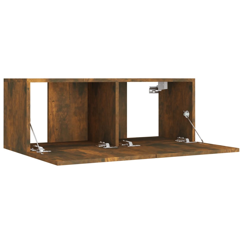 Ensemble de meubles TV 4 pièces en bois de chêne fumé