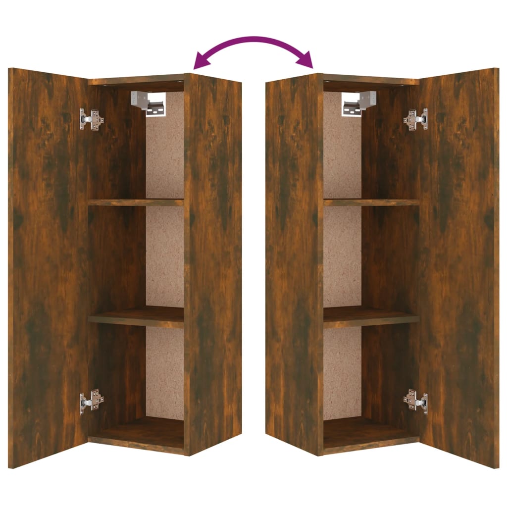 Ensemble de meubles TV 4 pièces en bois de chêne fumé