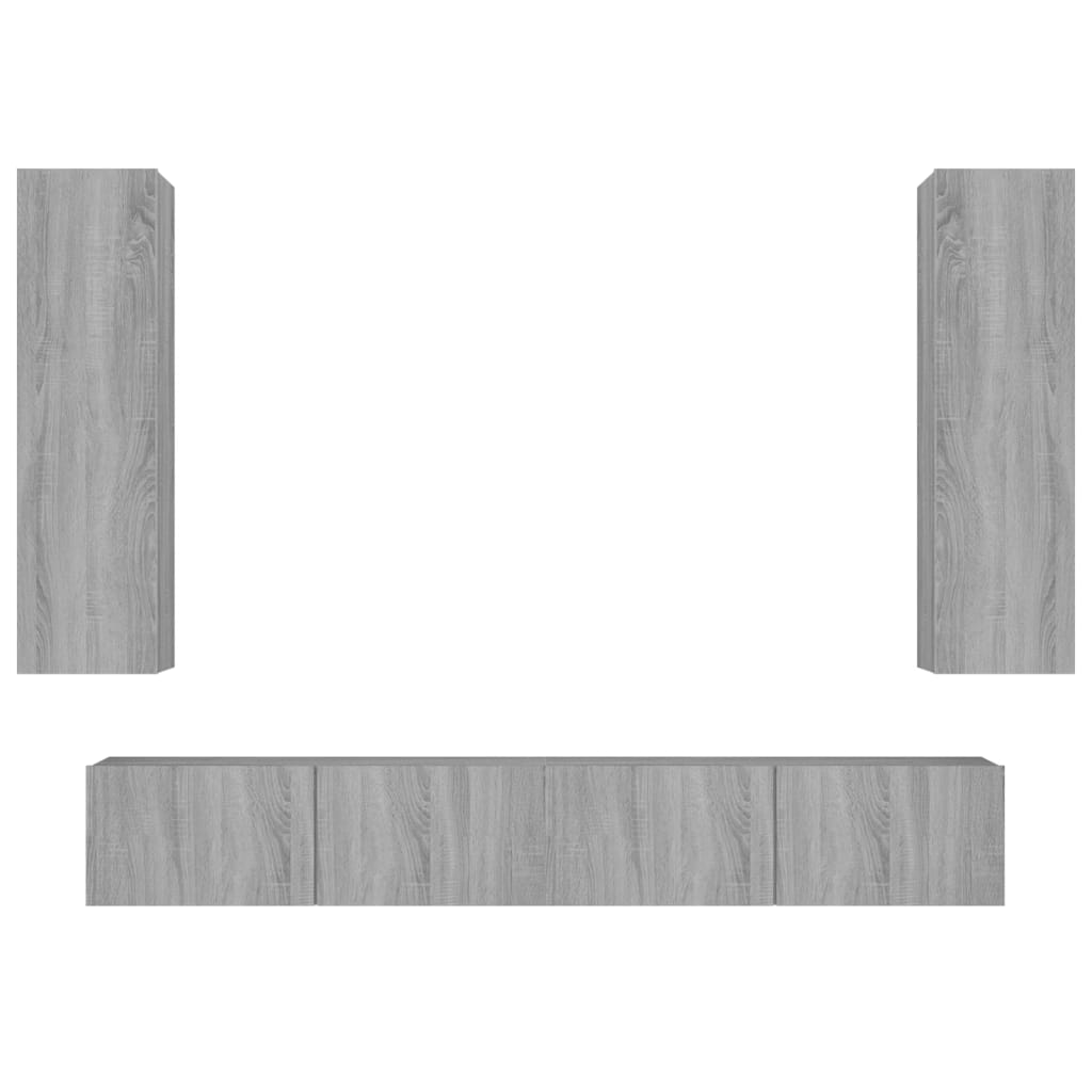 Ensemble de meubles TV 4 pièces, en bois de Sonoma gris