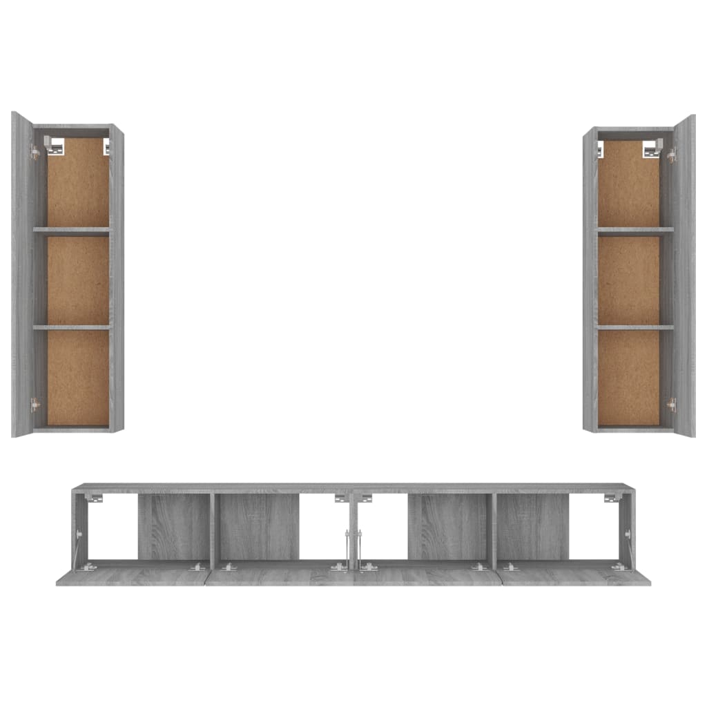 Ensemble de meubles TV 4 pièces, en bois de Sonoma gris