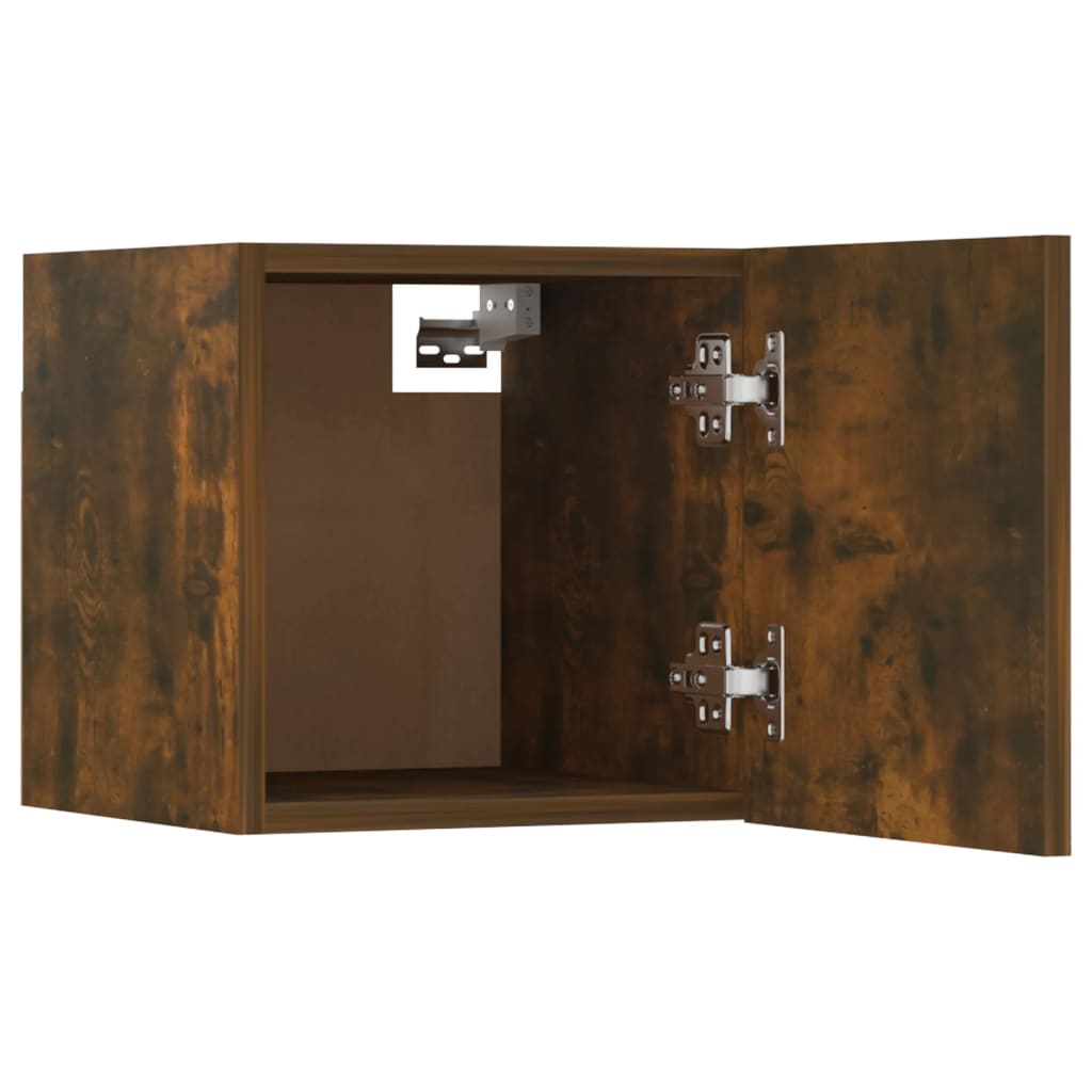 8-piece TV cabinet set smoked oak wood material
