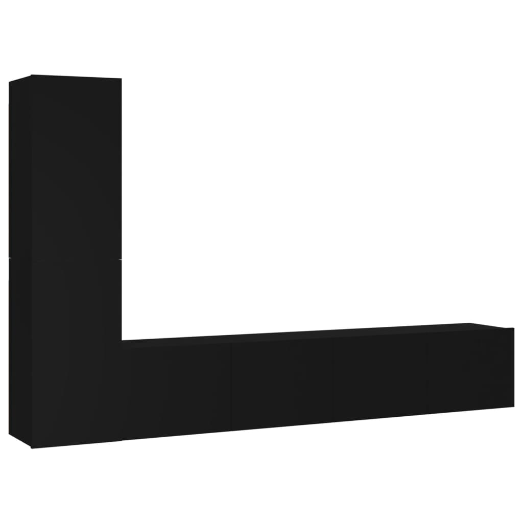 Ensemble de meubles TV 4 pièces en bois noir
