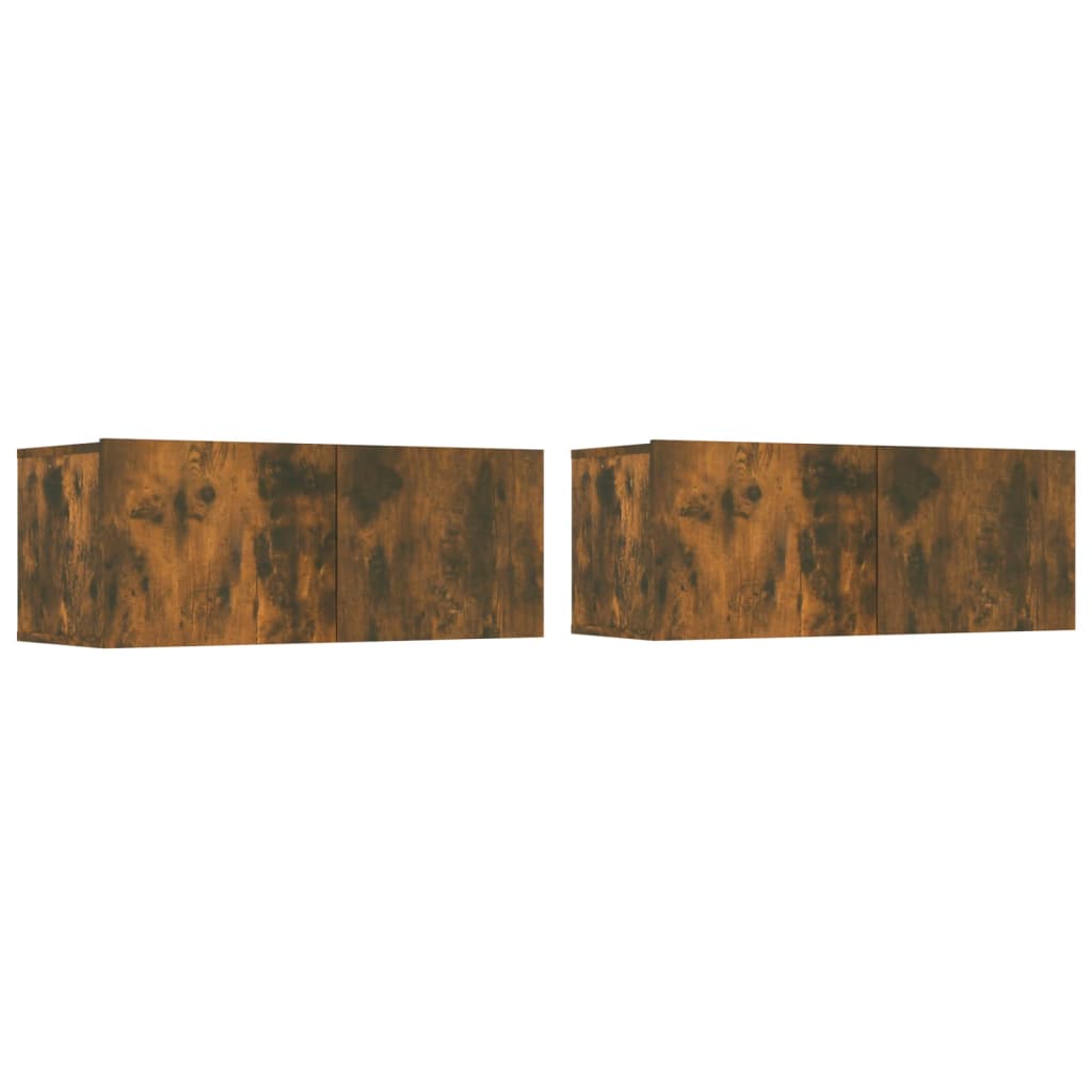 Ensemble de meubles TV 4 pièces en bois de chêne fumé