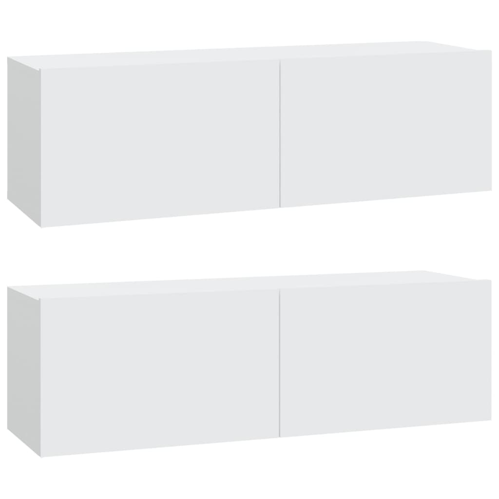 Ensemble de meubles TV 3 pièces en bois blanc