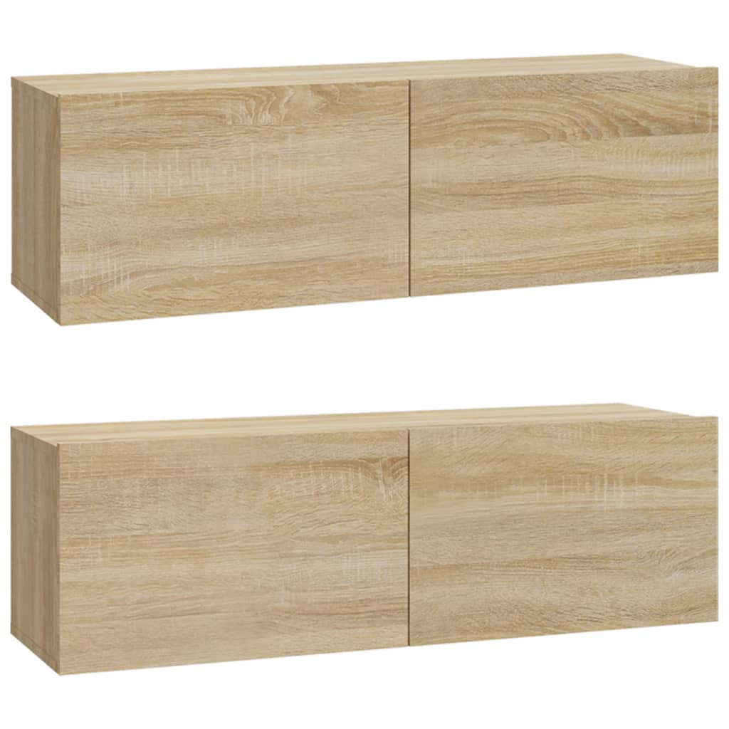 Ensemble de meubles TV 3 pièces en bois de chêne Sonoma