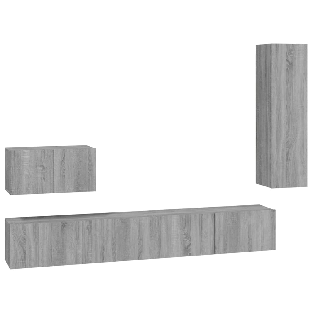 Ensemble de meubles TV 4 pièces, en bois de Sonoma gris