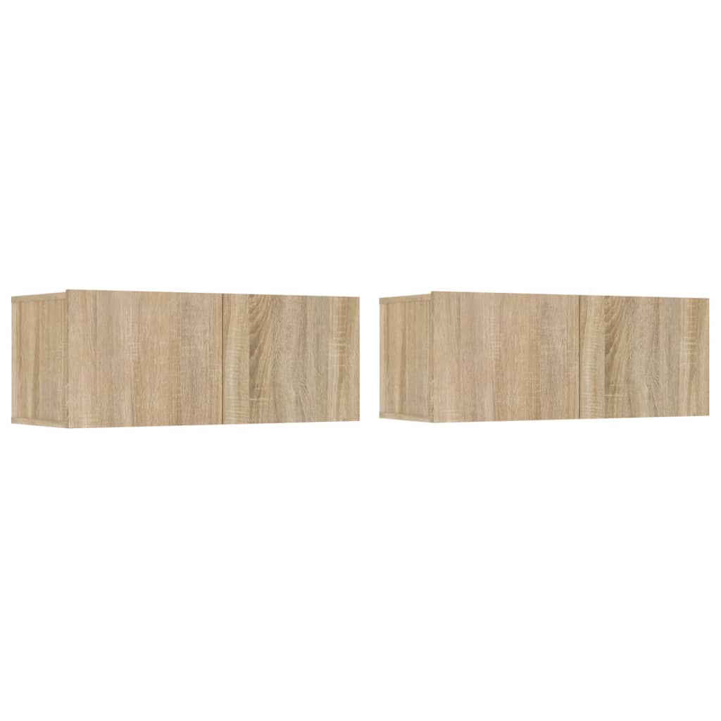 Ensemble de meubles TV 4 pièces en bois de chêne Sonoma