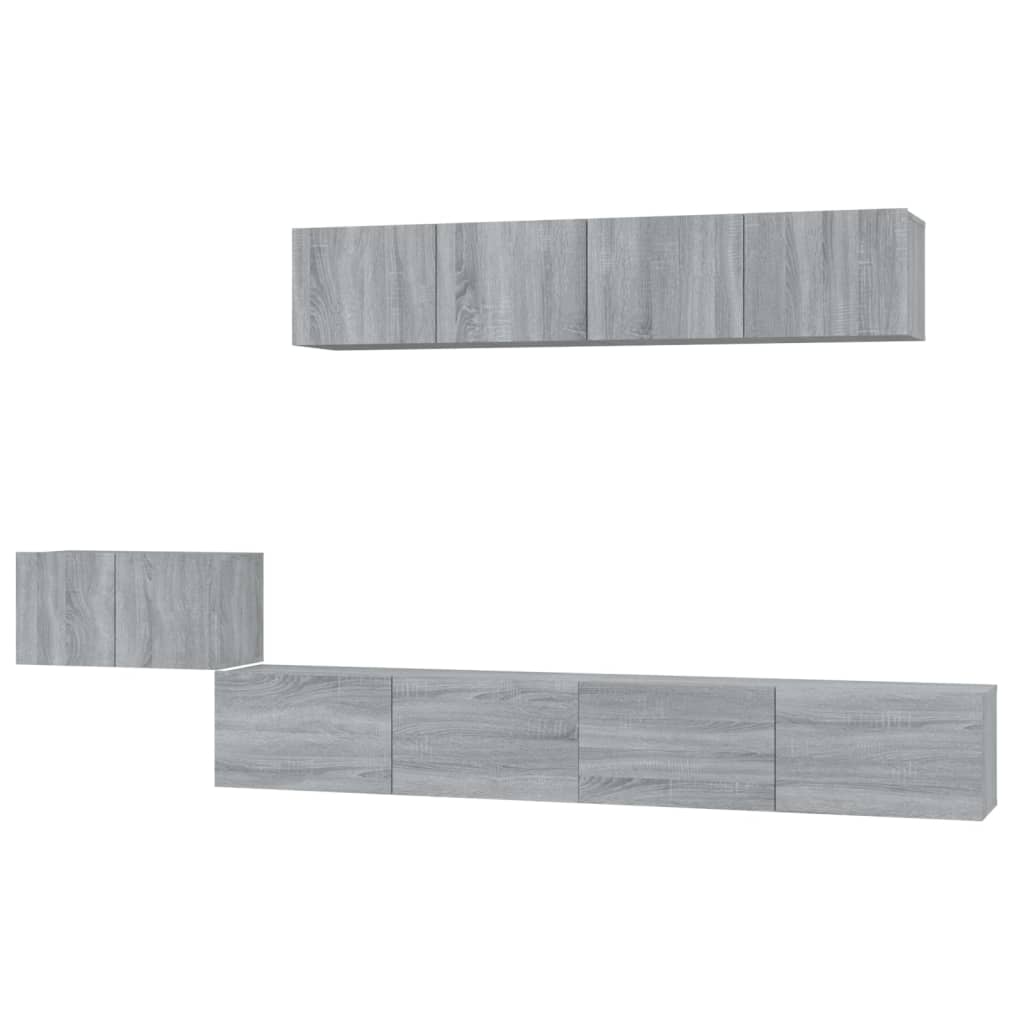 Ensemble de meubles TV 5 pièces, en bois de Sonoma gris