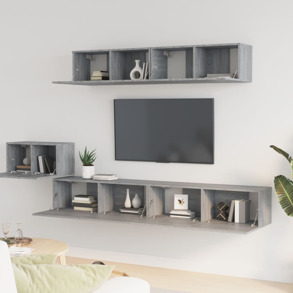 Ensemble de meubles TV 5 pièces, en bois de Sonoma gris