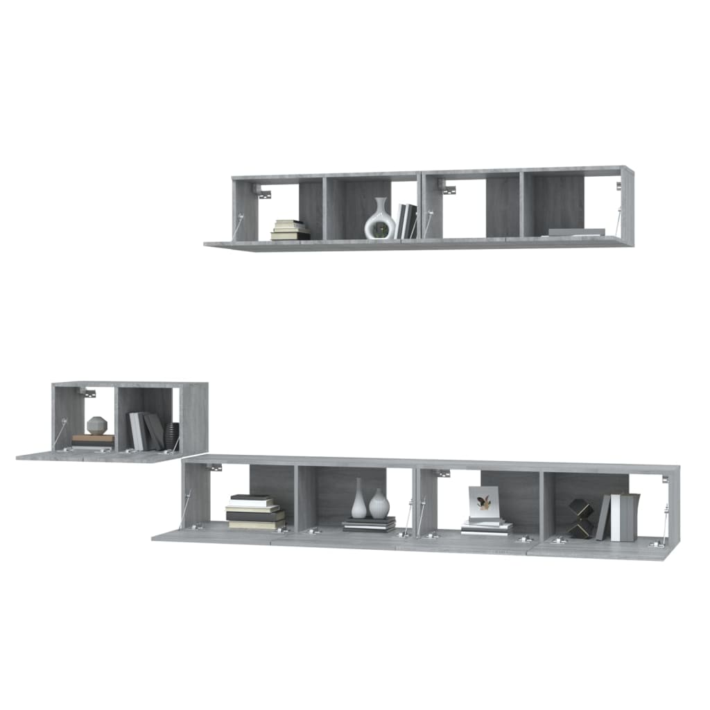 Ensemble de meubles TV 5 pièces, en bois de Sonoma gris