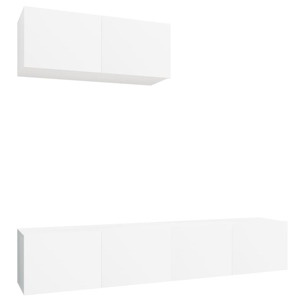 Ensemble de meubles TV 3 pièces en bois blanc