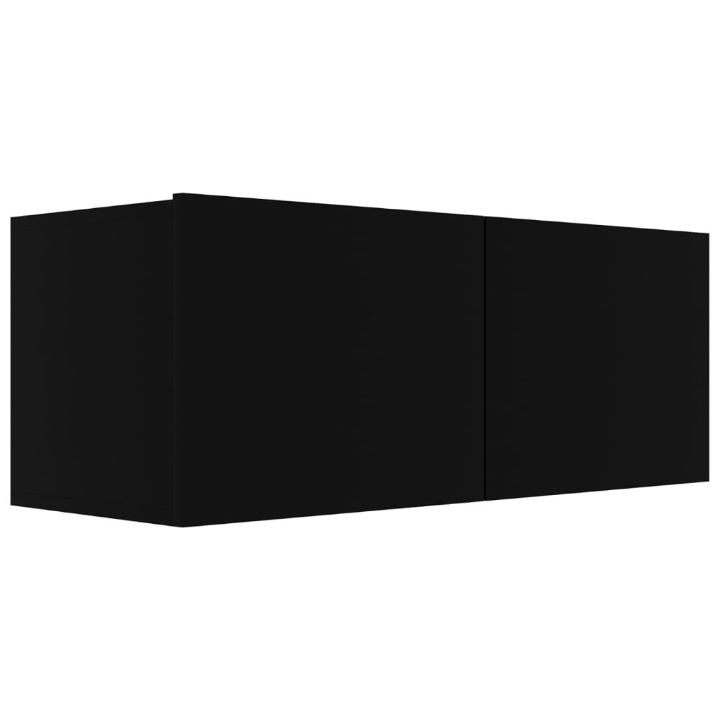 Ensemble de meubles TV 3 pièces en bois noir