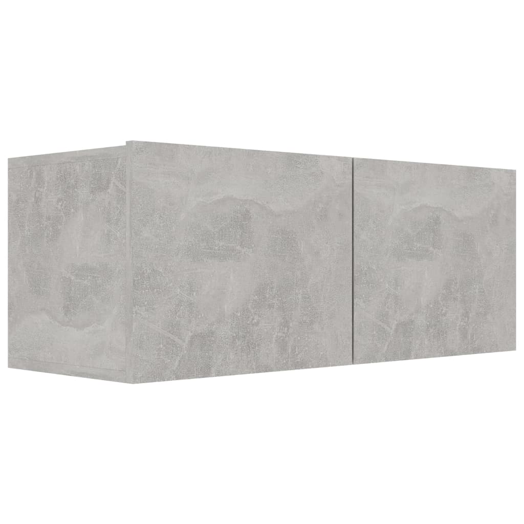 Ensemble de meubles TV 3 pièces en béton gris à base de bois