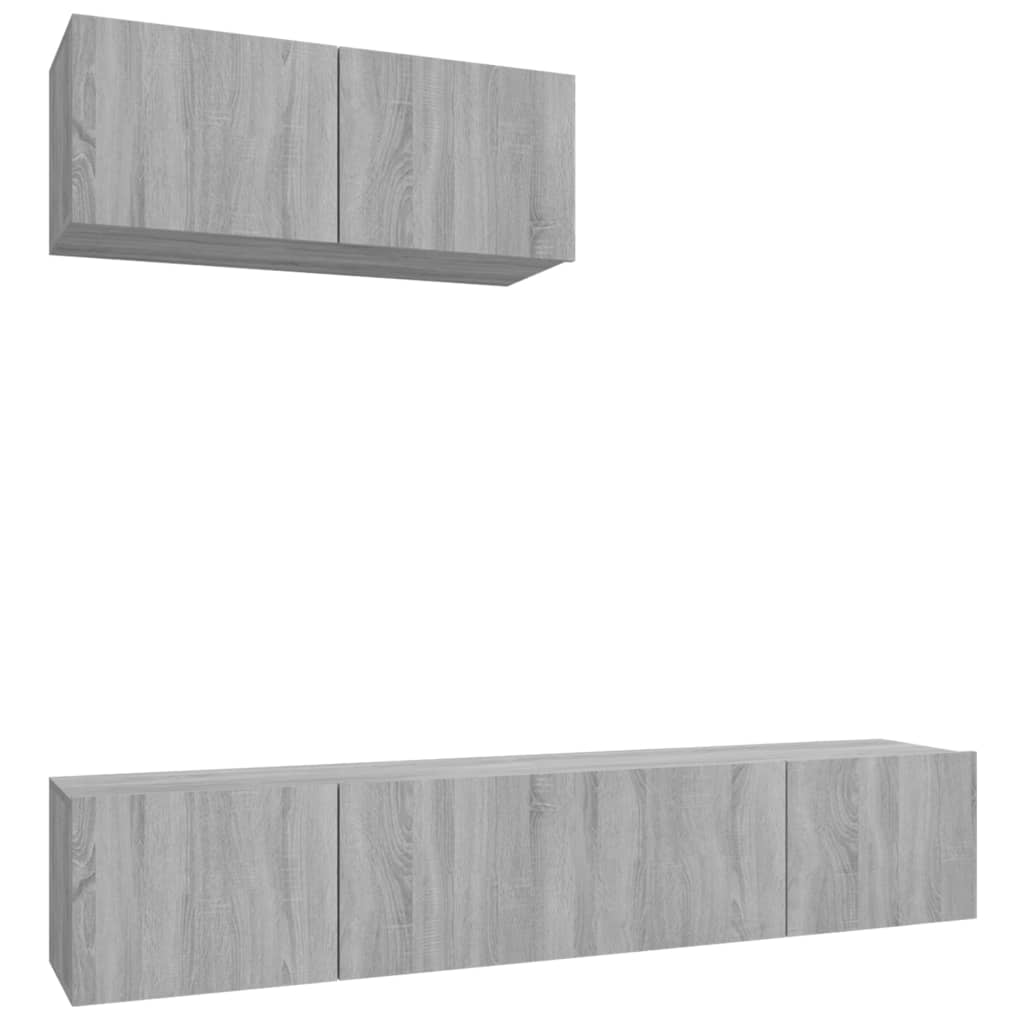 Ensemble de meubles TV 3 pièces, en bois de Sonoma gris