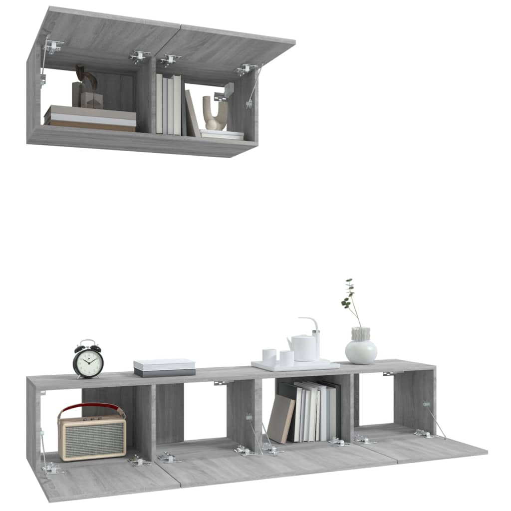 Ensemble de meubles TV 3 pièces, en bois de Sonoma gris