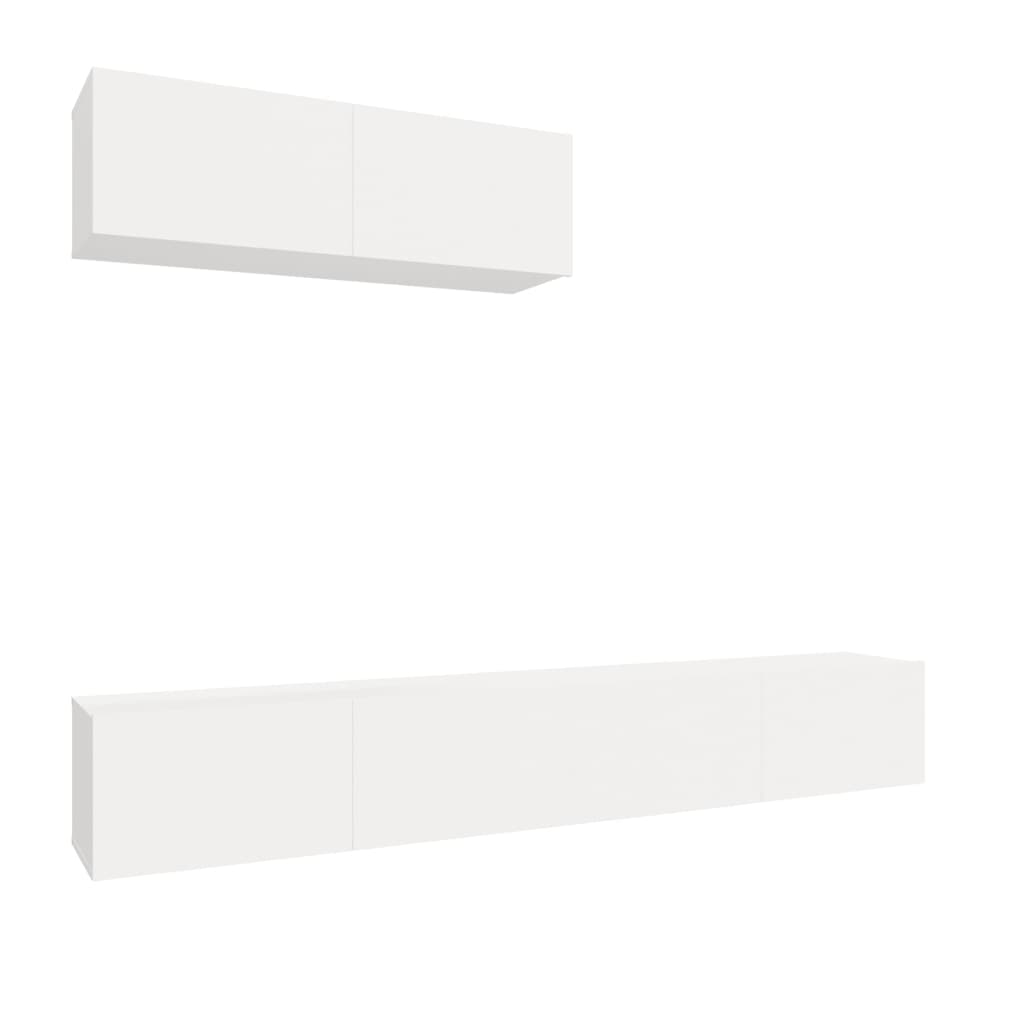 Ensemble de meubles TV 3 pièces en bois blanc