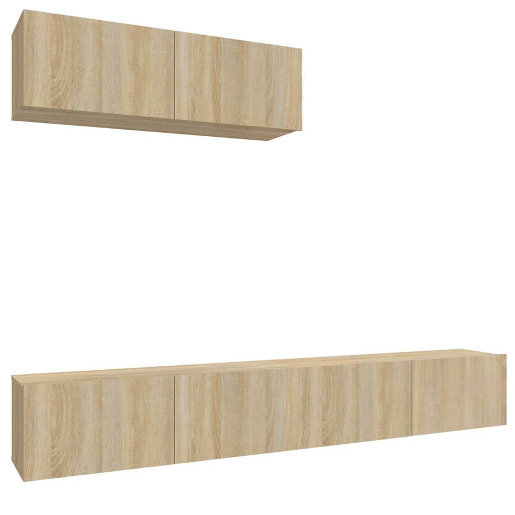 Ensemble de meubles TV 3 pièces en bois de chêne Sonoma