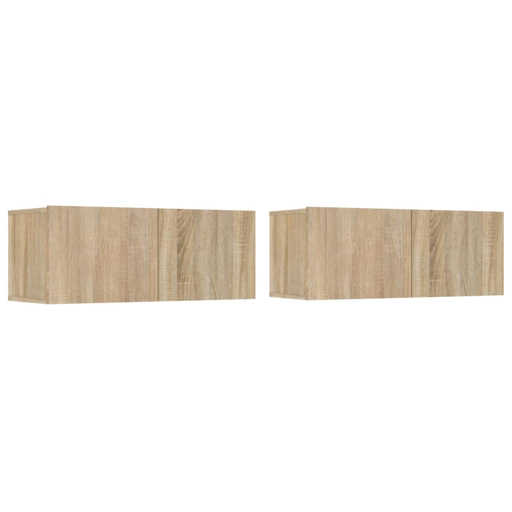 Ensemble de meubles TV 4 pièces en bois de chêne Sonoma