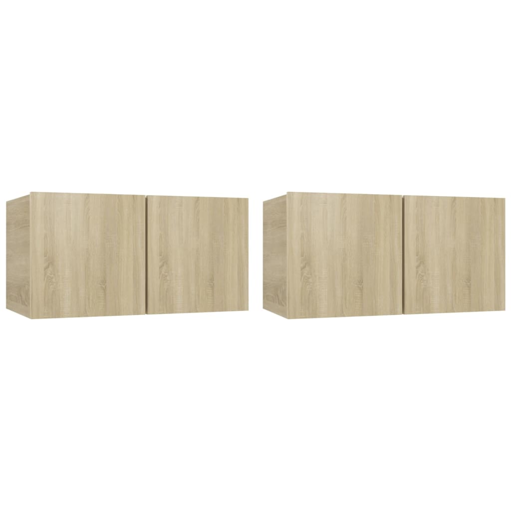 Ensemble de meubles TV 4 pièces en bois de chêne Sonoma