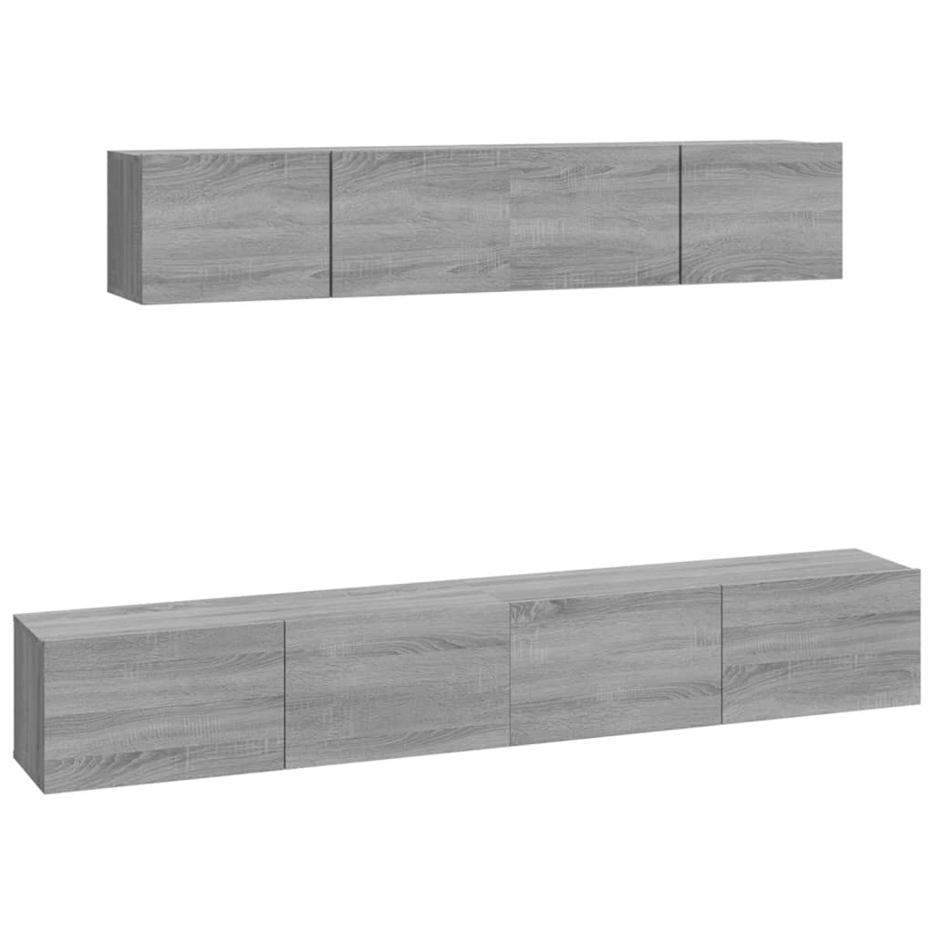 Ensemble de meubles TV 4 pièces, en bois de Sonoma gris