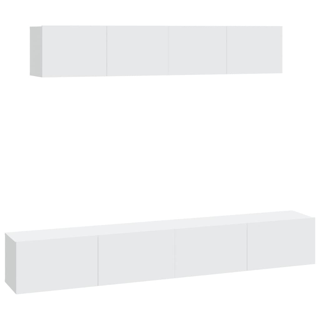 Ensemble de meubles TV 4 pièces en bois blanc