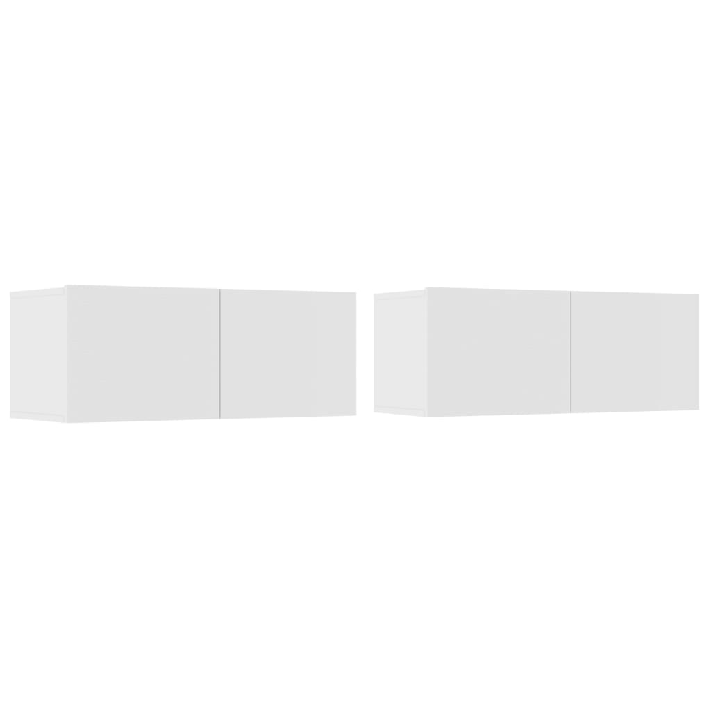 Ensemble de meubles TV 4 pièces en bois blanc