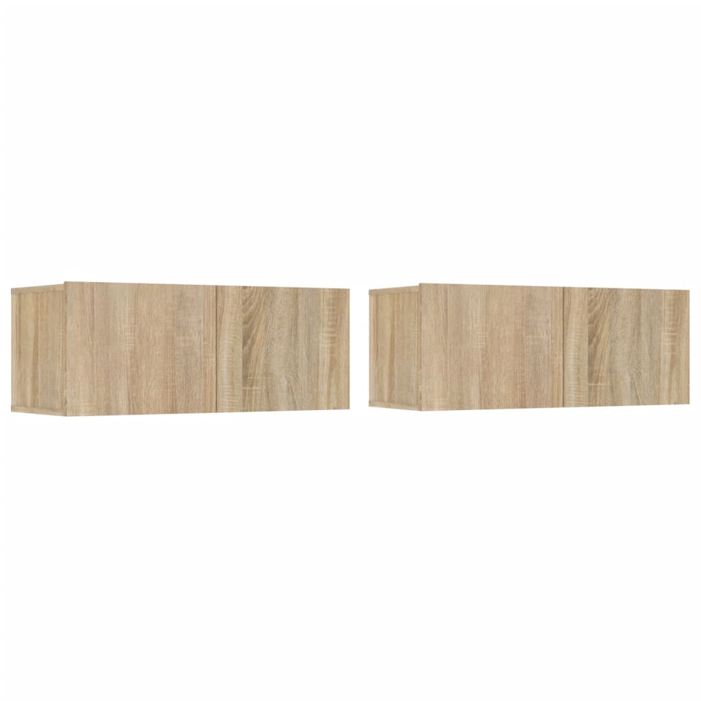 Ensemble de meubles TV 4 pièces en bois de chêne Sonoma