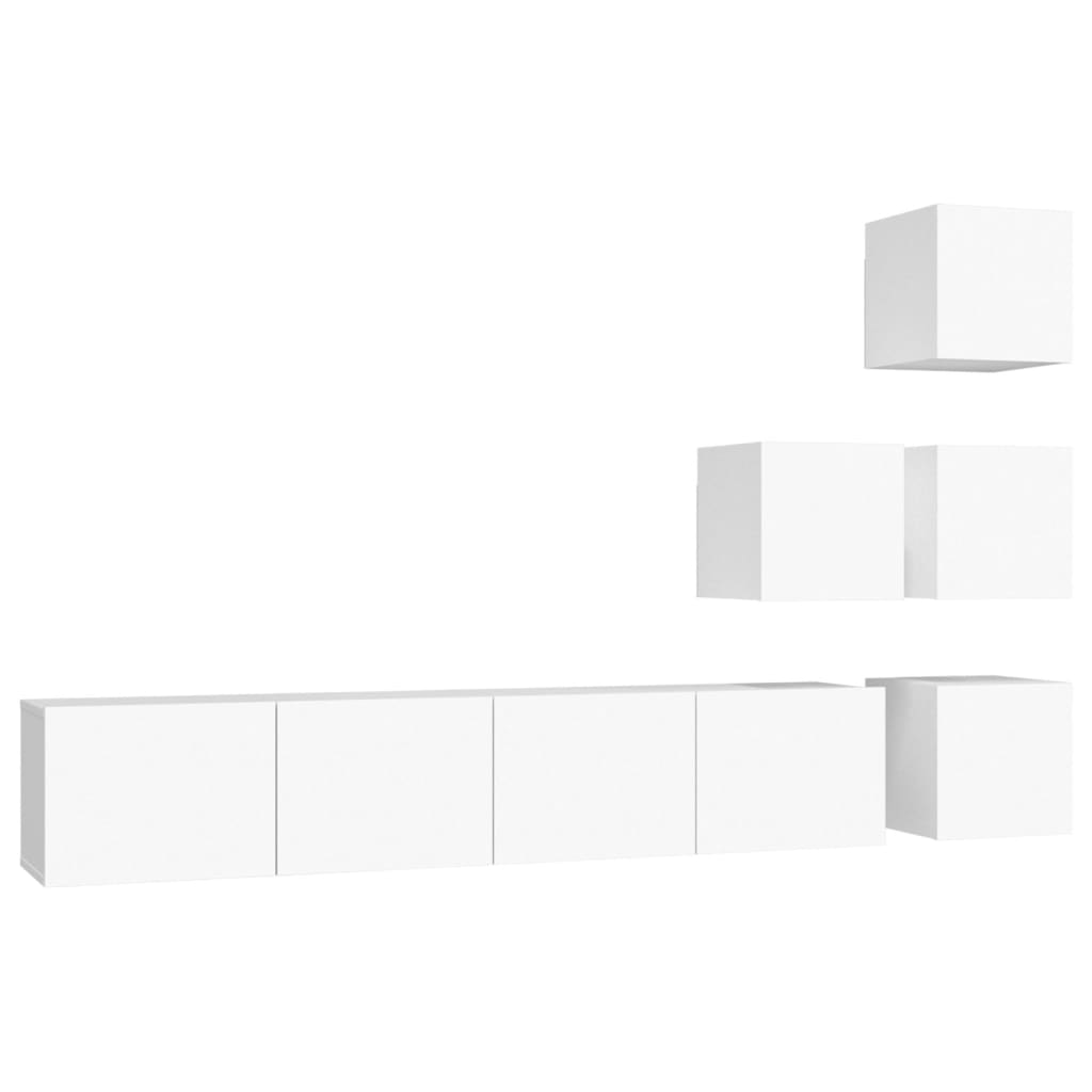 Meuble TV mural en bois blanc