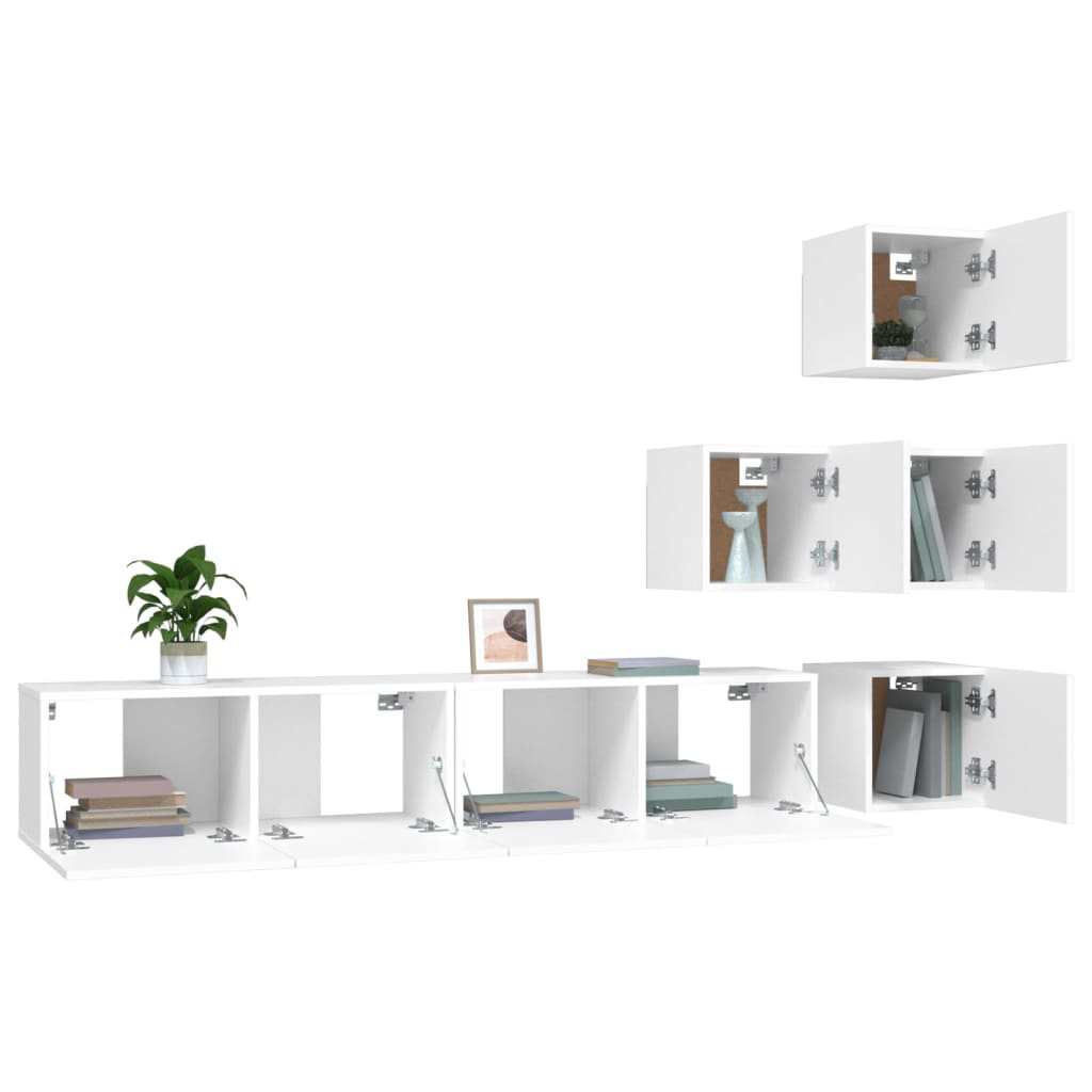 Meuble TV mural en bois blanc
