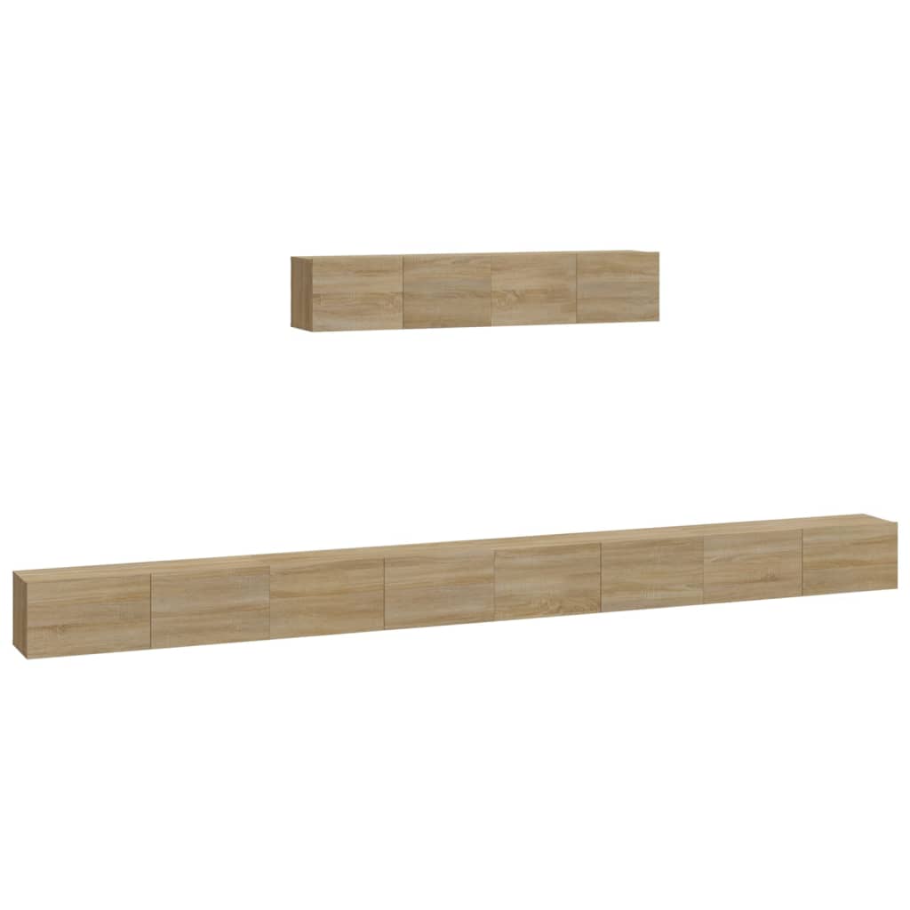 Ensemble de meubles TV 6 pièces en bois de chêne Sonoma
