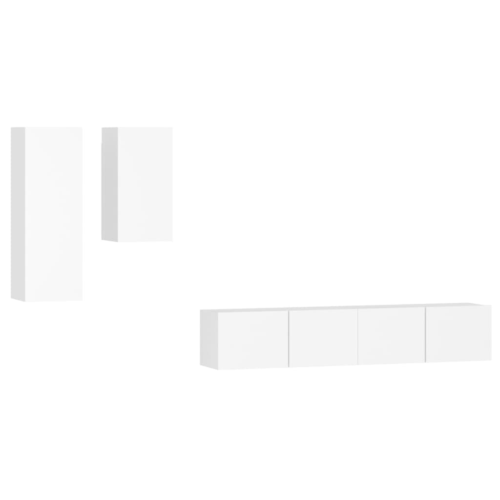 Ensemble de meubles TV 4 pièces en bois blanc