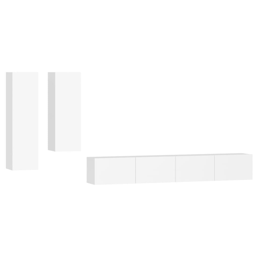 Ensemble de meubles TV 4 pièces en bois blanc