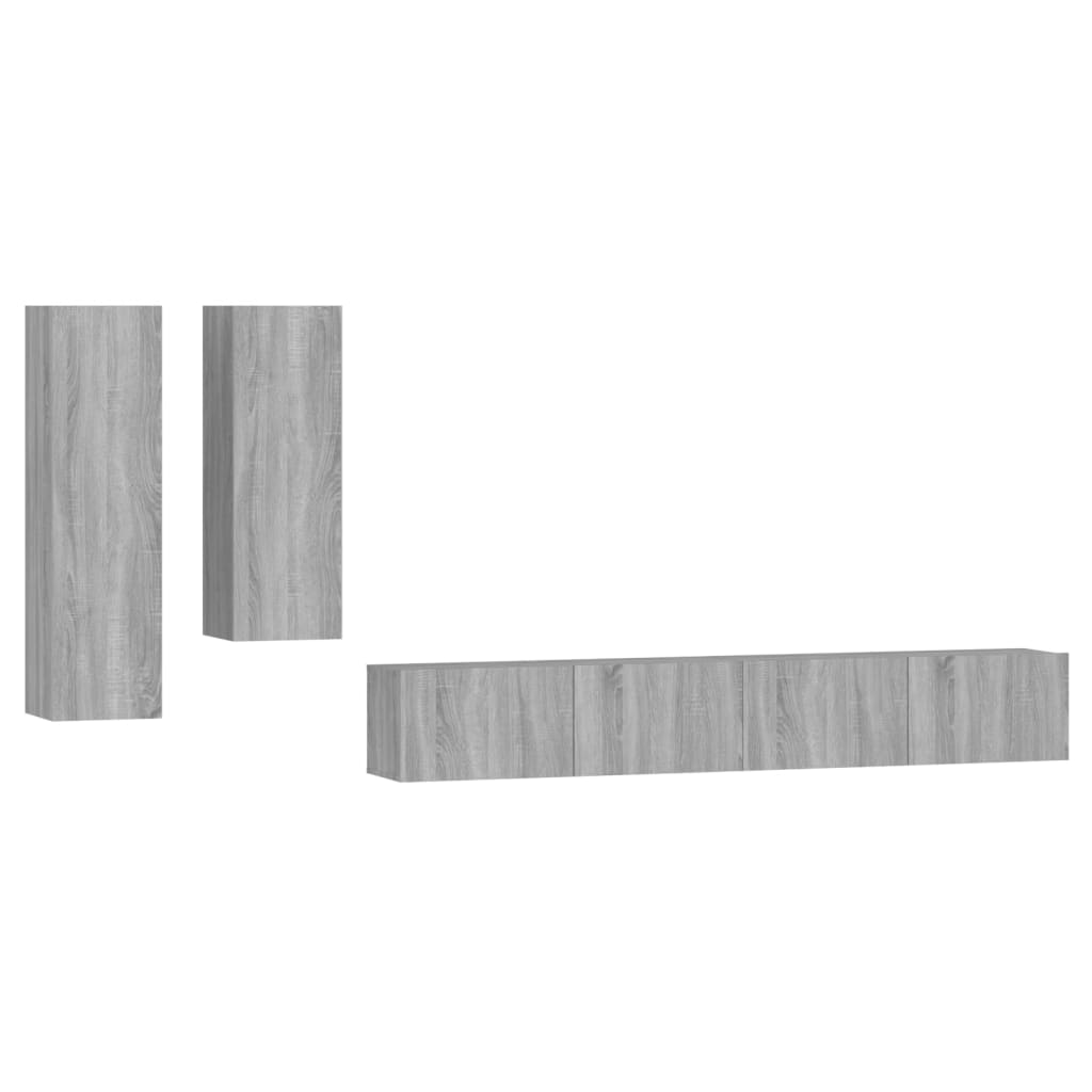 Ensemble de meubles TV 4 pièces, en bois de Sonoma gris