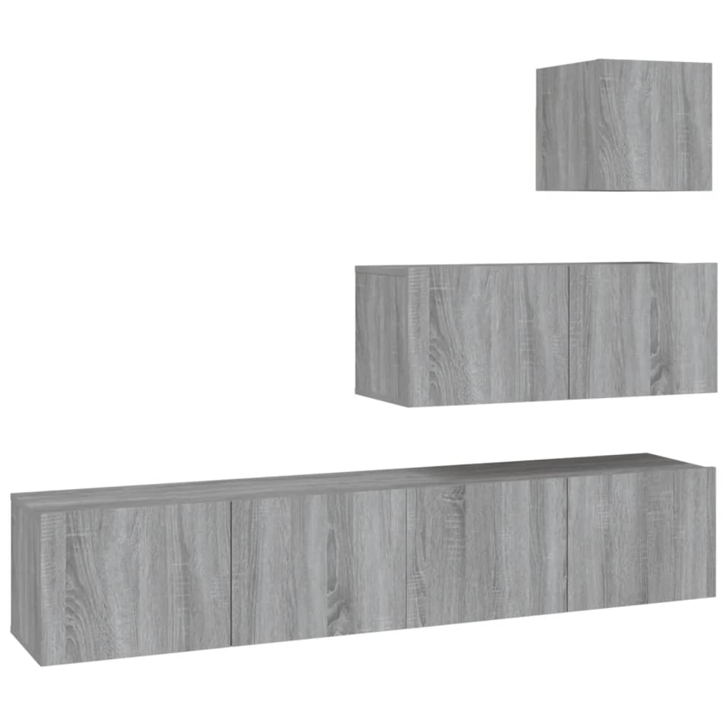 Ensemble de meubles TV 4 pièces, en bois de Sonoma gris