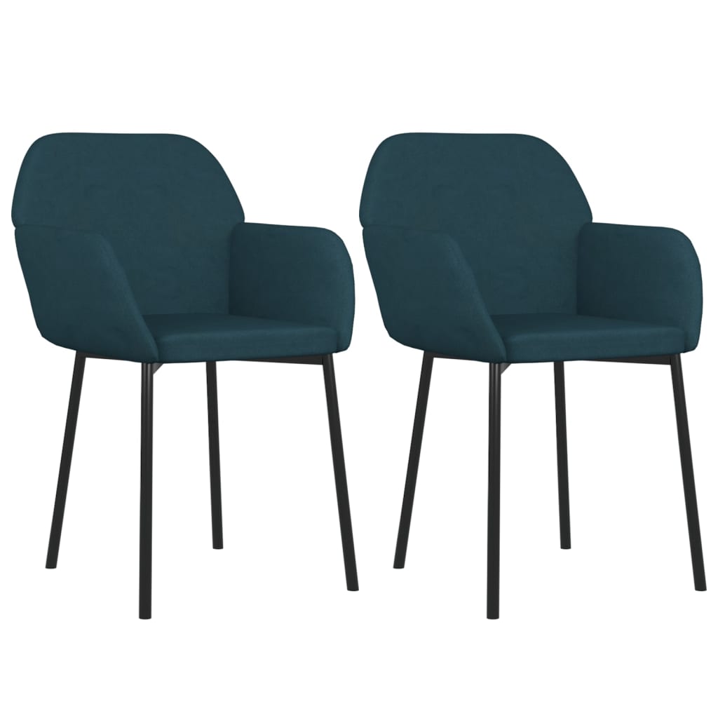Dining chairs 2 pcs. Blue velvet