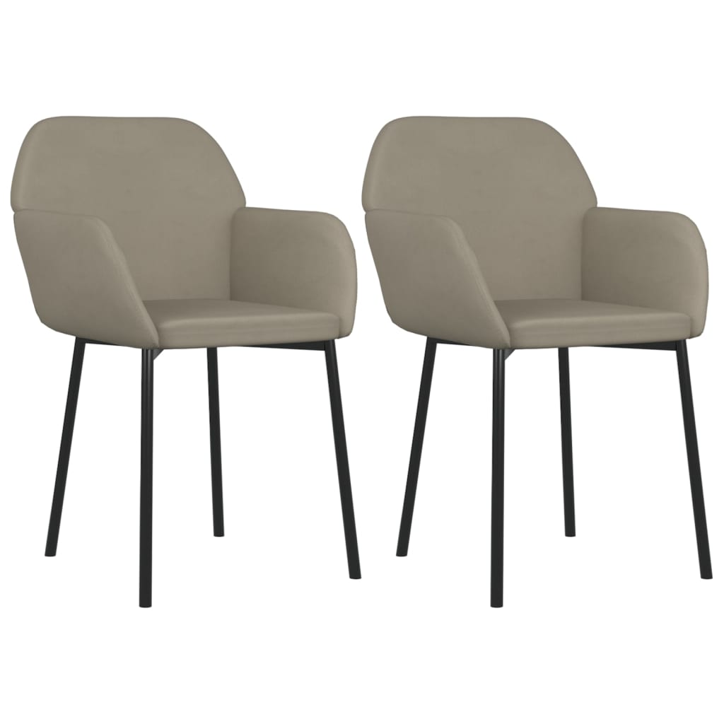 Dining chairs 2 pcs. Light grey velvet