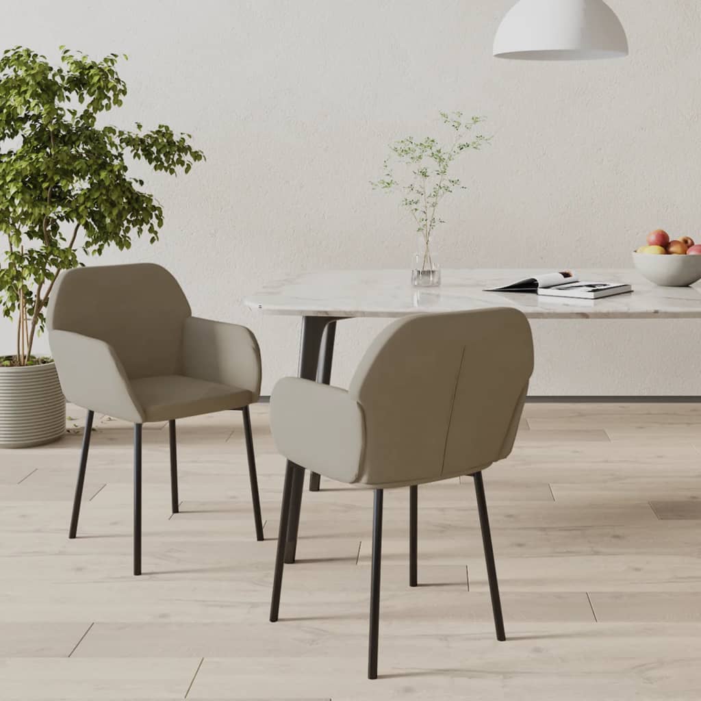 Dining chairs 2 pcs. Light grey velvet