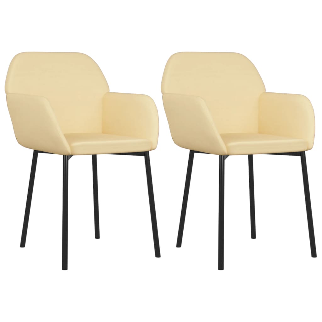 Dining chairs 2 pcs. Cream velvet