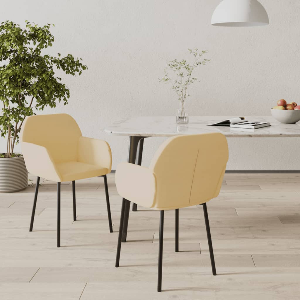 Dining chairs 2 pcs. Cream velvet