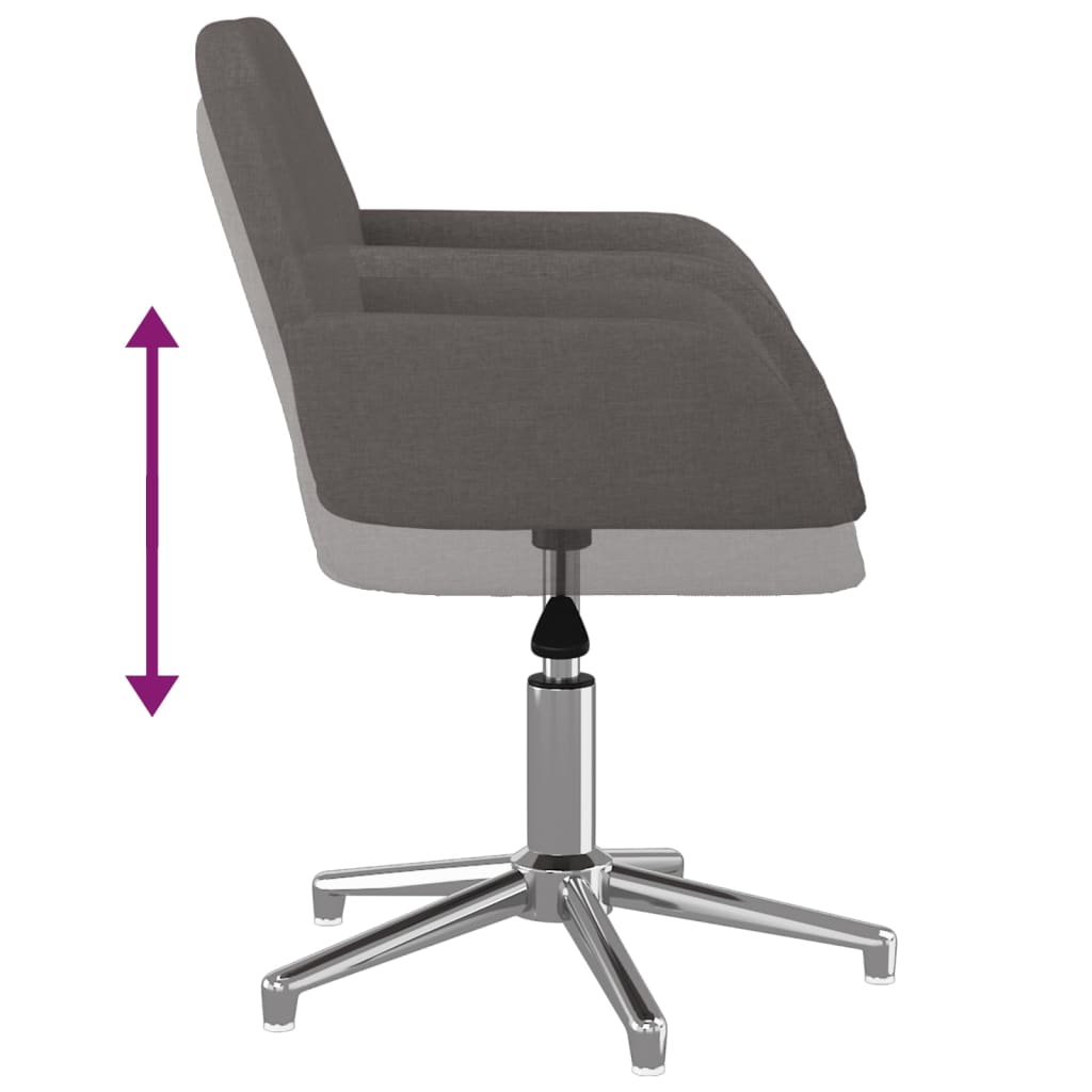 Chaise de bureau pivotante en tissu gris foncé