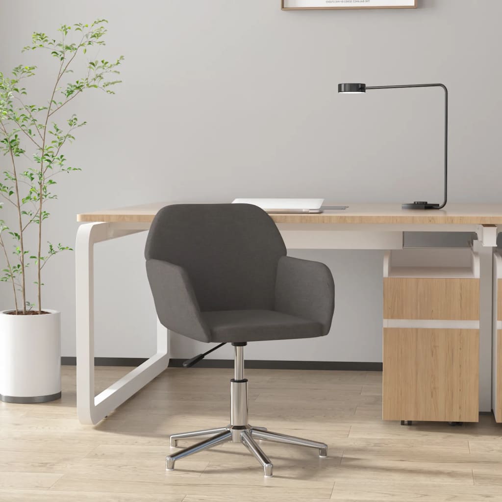 Office chair swivel dark grey fabric