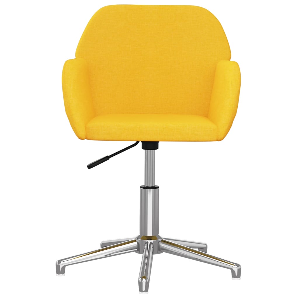 Chaise de bureau pivotante en tissu jaune clair