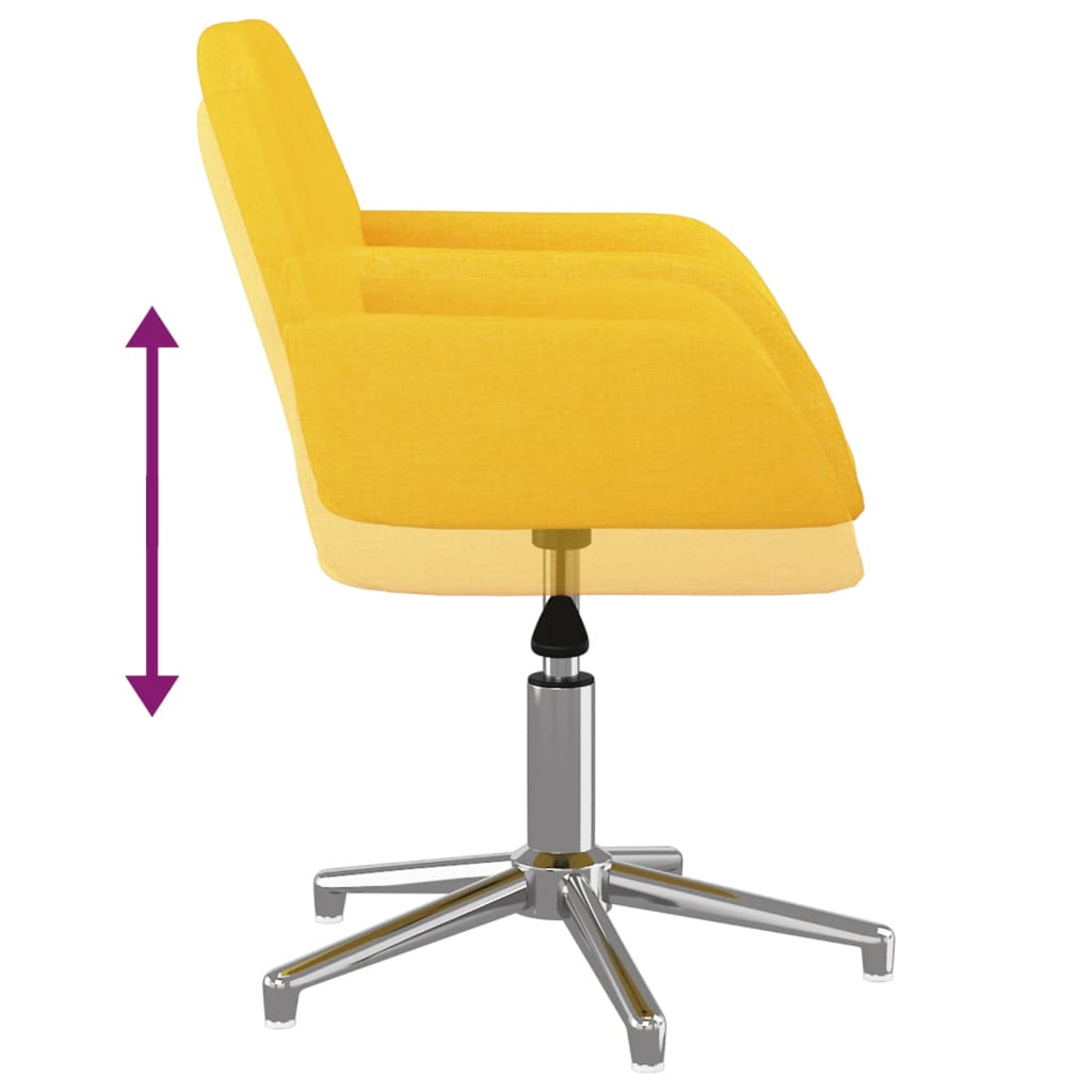 Chaise de bureau pivotante en tissu jaune clair