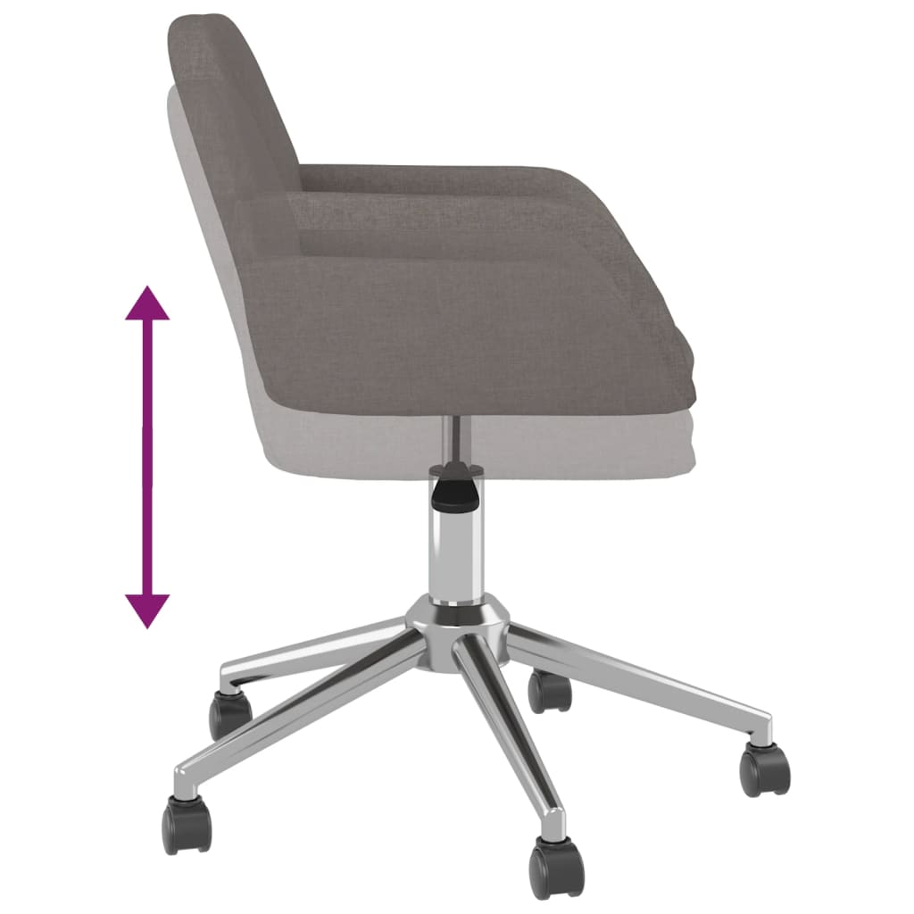 Chaise de bureau pivotante en tissu gris foncé