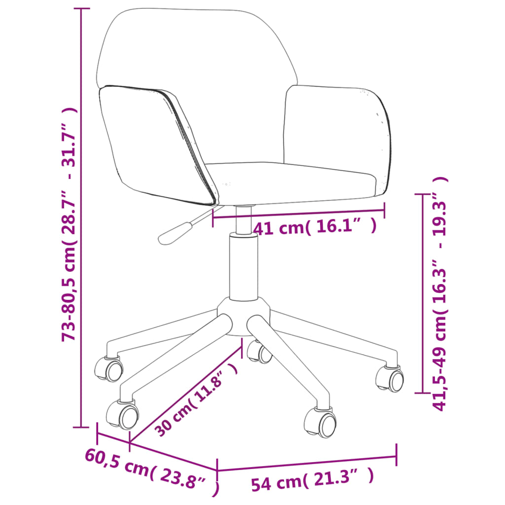 Office chair swivel dark grey fabric