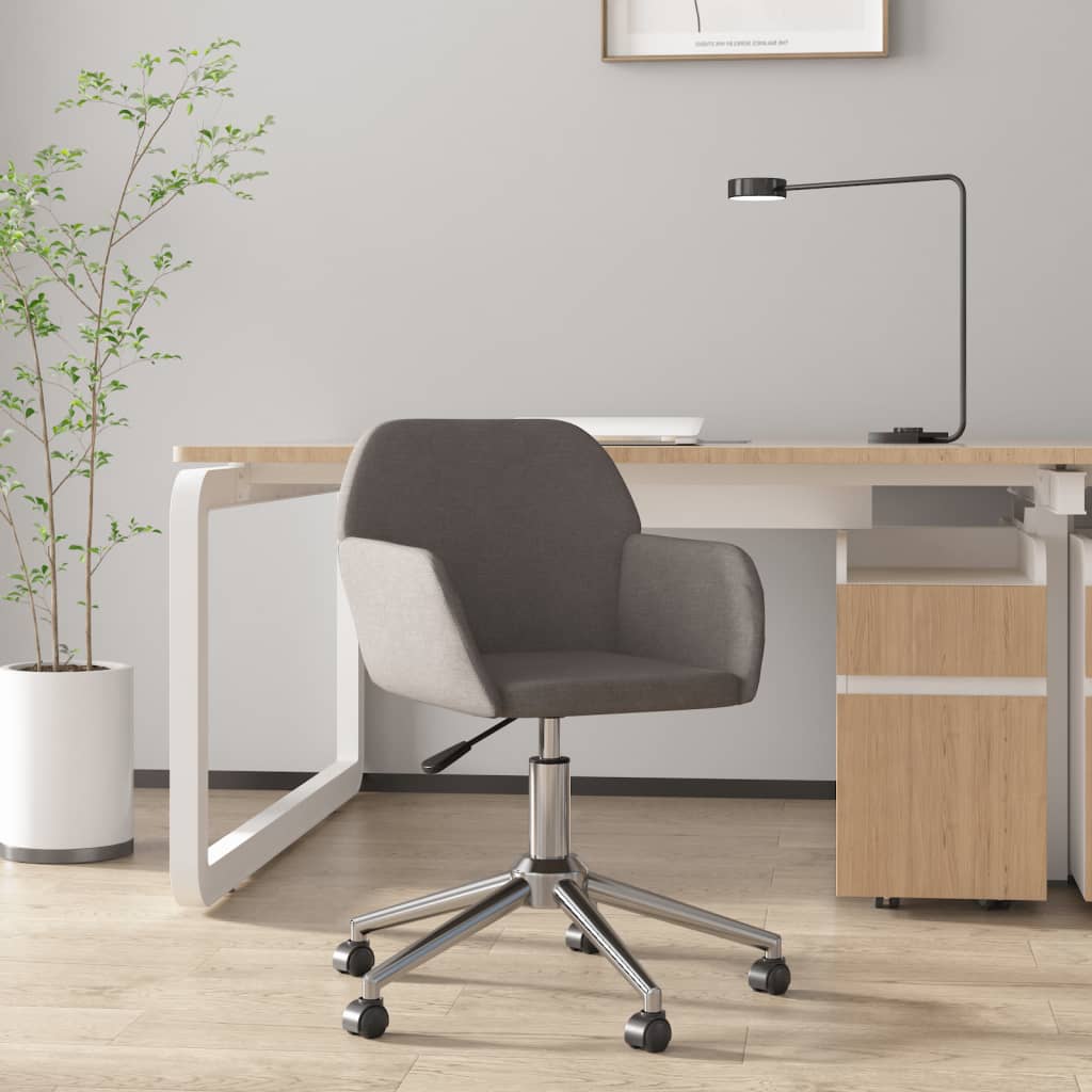 Office chair swivel dark grey fabric